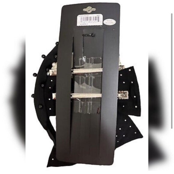 Noir 3-Piece Pearl Headband & Bow Hair Clip Set – Black & Cream – NWT - Picture 3 of 3